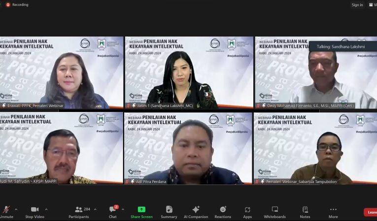 MAPPI Jatim Gelar Webinar Penilaian Kekayaan Intelektual